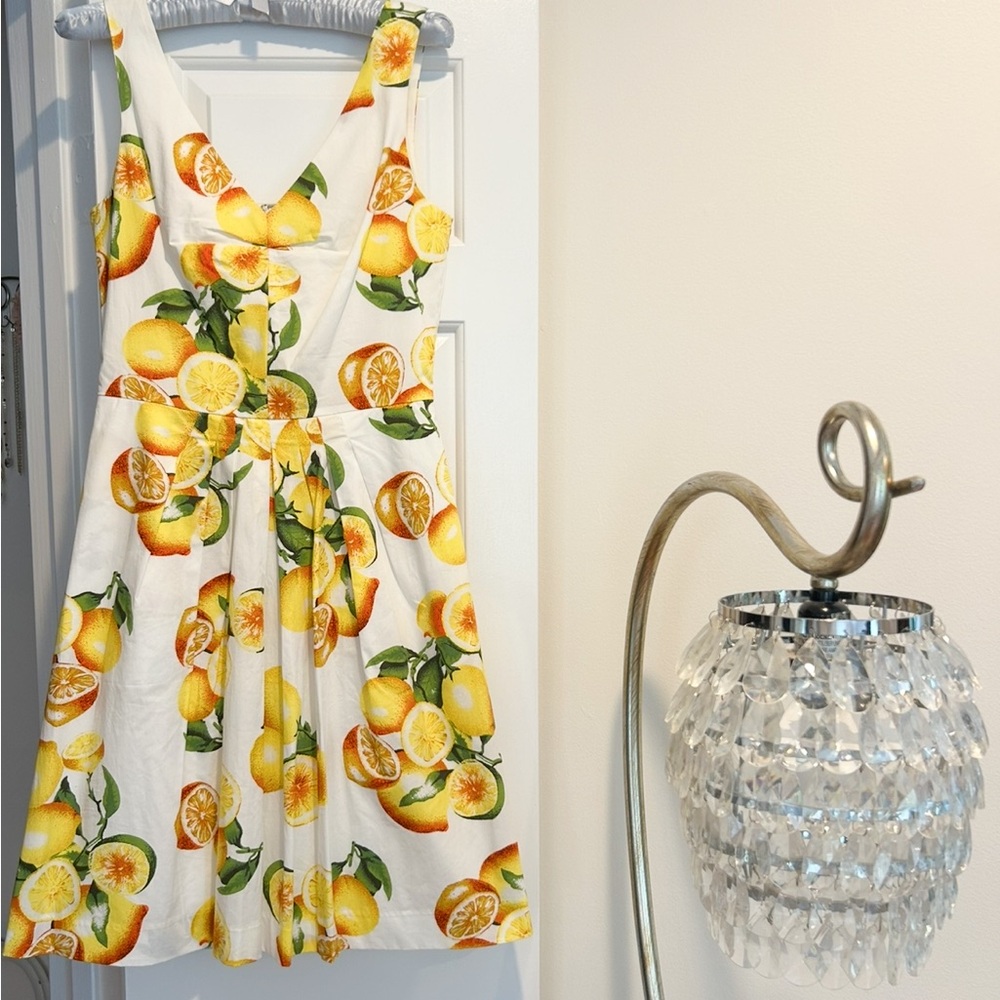 Citrus Print Sleeveless Dress
